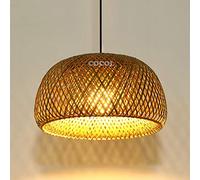 Lampe À Suspension Vintage En Bambou Tissé Country En Bambou Naturel Et Rotin Réglable En Hauteur E27 Lustre Restaurant Couloir Lampe Suspendue Salon De Thé Villa Lampe Décorative,30cm