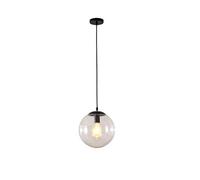 Lampe à suspension Vintage industrielle en métal finition boule de verre clair abat-jour rond Loft lampe de suspension rétro plafonnier boule rétro abat-jour en verre clair,B/30CM
