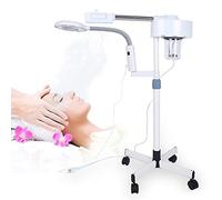 Lampe à Vapeur pour Visage avec Lampe Grossissante 5X, 2 en 1 Vapozone Machine de Beauté à Chaud avec Lumière LED et Hauteur Réglable pour Salon de Beauté à Domicile