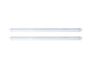 Lampe à vasque LED blanche pour locaux humides Lampe d'atelier industrielle IP65, plastique, 1x LED 48W 5760lm 4000K blanc neutre, LxlxH 150x6,5x5,8 cm, 2er Set
