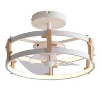 Lampe à ventilateur LED avec détails en bois PURLINE CEILY WOOD Blanc G