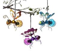 Lampe Abeille Suspendue Énergie Solaire, Lanterne Jardin Lumière LED Solaire, Décoration Jardin, Guirlande Lumineuse Solaire Abeille/Coccinelle/Papillon, Lumières Solaires Animaux