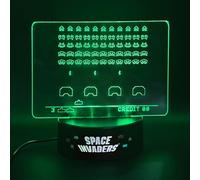 Lampe Acrylique Space Invaders avec Changement de Couleur LED | Veilleuse rétro Gaming et Lampe décorative pour Salon, Bureau et Salle de Jeux | Cadeau culte pour Les Gamers et Les Fans de rétro