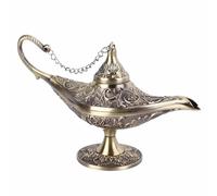 Lampe Aladin Décoration, 22×12×7.5cmRétro Lampe de Génie de Légende Magique, Vintage Aladdin Métal Accessoires de Table, Prop Décoration de Bureau pour Maison Fête (Bronze)