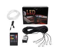 Lampe Ambiance Voiture - Fibre Optique LED Froide Avec Télécommande Application Mobile | Lumière Pieds Ambiance Avec Commande Vocale Automobile Et Ruban Sept Couleurs | Kit 1 À 6 Modules 8m Pour Autos