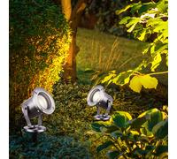 Lampe Ampoule à Enficher Projecteurs de Jardin Inox Spot Pivotant GU10 2er Set