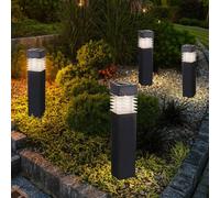 Lampe Solaire Spots à Encastrer D'Extérieur LED Gris Jardin Cour Balcon 4er Set