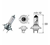 Osram Ampoule H7 projecteur longue portée 55W 3200K PX26d feu de route Halogène 64210 x2