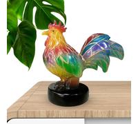 Lampe Animal en Verre Coloré - Lampe Sculpture Coq, Base en Résine Colorée | Lampe de Table Rétro en Verre Coloré pour Décoration Intérieure Lampe de Bureau en Forme d'Animal pour Chambre Salon