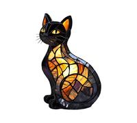 Lampe animale, lampe de table pour chats pour l'éclairage de chambre pour , la lumière de nuit en résine interactive avec un thème d'Halloween effrayant et une lueur douce, pour la chambre de s