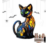 Lampe Animale,Statue LED Chat Lampe Bureau Animaux | Sculpture Résine Décor Maison Énigme Étagère Intérieur Chambre Table Chevet | pour Bureau Appartement Salon Chambre à Coucher Table de Chevet Chamb