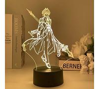 Lampe Anime Genshin Impact Jeu Figure Zhongli 3D Led Veilleuses Anniversaire Salle De Jeux Lampe De Table Colorée Décoration-Contrôle Tactile