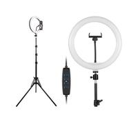 Lampe Anneau - Tracer - 30cm - Noir - Trépied 210cm - LED Électrique