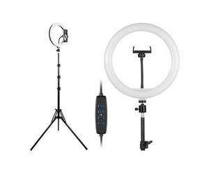 Lampe Anneau - Tracer - 30cm - Noir - Trépied 210cm - LED Électrique