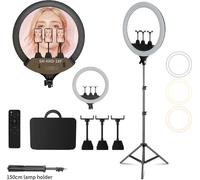 Lampe annulaire à LED, support de trépied réglable, télécommande, kit de trépied 150cm