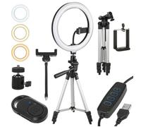 Lampe annulaire LED 12W - MACLEAN - MCE610 - Trépied 1.1m - Dimmable 10-100% - 720 lm