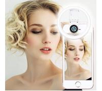 Lampe Annulaire Selfie - [MARQUE] - 36 LED - Rechargeable USB - Objectif Macro - Luminosité Ajustable