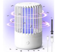 Lampe Anti Moustique, 2 en 1 Électrique Anti Moustique, 360 ° UV Tueur d'Insectes Électrique Lampe Anti Moustique Rechargeable Sûr et Efficace pour Camping Intérieur Extérieur Jardin Terrasse