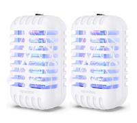 Lampe Anti Moustique 2 Pack, Prise Anti Moustique Tueur de Tue Mouche Electrique, Piège à Insectes UV Électrique d'Intérieur Destructeur d'Insectes pour Mouches, Moustiques, Mites