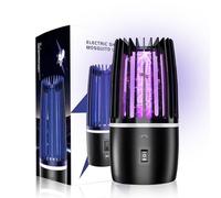 Lampe anti-moustique électrique, 4000 mAh rechargeable par USB, piège à insectes pour l'intérieur, portable avec veilleuse, tueur d'insectes volants à 360° pour le camping, l'intérieur et l'extérieur