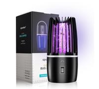 Lampe Anti Moustique Exterieur, Lampe électrique Anti Insectes 4000mAh Rechargeable USB avec Éclairage LED, Lampe Moustique Élimination 360° pour Extérieur, Camping & Jardin