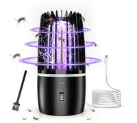 Lampe Anti Moustique, Lampe électrique Anti Insectes 4000mAh Rechargeable USB Piège à Mouche Insectes 360 ° UV Électrique Anti Moustique Veilleuse Intérieur Extérieur Veilleuse Puissant Attrayant