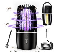 Lampe Anti Moustique, Lampe électrique Anti Insectes 4000mAh Rechargeable USB Piège à Mouche Insectes 360 ° UV Électrique Anti Moustique Veilleuse Intérieur Extérieur Veilleuse Puissant Attrayant