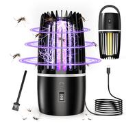 Lampe Anti Moustique, Lampe électrique Anti Insectes 4000mAh Rechargeable USB Piège à Mouche Insectes 360 ° UV Électrique Anti Moustique Veilleuse Intérieur Extérieur Veilleuse Puissant Attrayant