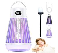 Lampe Anti Moustique Rechargeable Tue Mouche Electrique avec Lampe Camping IntéGréEs, Portable & éTanche, pour Camping, IntéRieur Et ExtéRieur (Blanc)