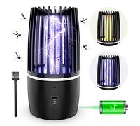 Lampe Anti Moustique, UV Électrique Anti Moustique, 4000mAh Appareil Anti Mouche, MATA Mosquitos Rechargeable, Tueur Mouche Electrique avec Éclairage LED Lampe, Tueur d'insectes (Noir)