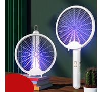 Lampe Anti-Moustiques Pliable Rechargeable Piège à Insectes Raquette Portable Murale White