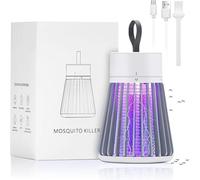 Lampe anti-moustiques rechargeable par USB - Électronique - Piège à insectes portable pour la maison, l'intérieur et l'extérieur - Batterie UV (rechargeable, gris)
