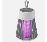 Lampe anti-moustiques rechargeable par USB, tue-mouches électrique portable avec attraction UV à 360°, grille sûre pour intérieur et extérieur, maison, camping (gris)