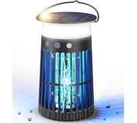 Lampe Anti-Moustiques Solaire avec Batterie 4000mAh & Lumière RGB, Tueur d’Insectes Électrique 4200V pour Extérieur et Intérieur, Piège à Mouches pour Jardin, Terrasse, Camping & Chambre