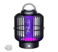 Lampe anti-moustiques, USB/solaire, à LED, avec protection contre les moustiques à 360°, portable, électrique, 1200 mA, pour l'intérieur et l'extérieur (noir solaire)