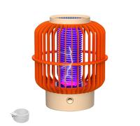 Lampe anti-moustiques, USB/solaire, LED, avec protection contre les moustiques à 360°, portable, électrique, 1200 mA, pour l'intérieur et l'extérieur (solaire rouge)