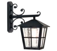 Lampe Applique Murale Aluminium Moulé Verre Hauteur 40,5cm Jardin Noir Classique [EEK: Non noté]