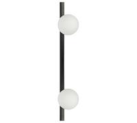 Lampe Applique Murale avec 2 Lumière en Métal et Verre Noir Tige Unique Isabella