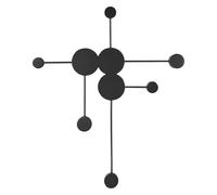 Lampe Applique Murale avec 6 Lumières Abstrait en Métal et Verre Noir Mariato [EEK: A]