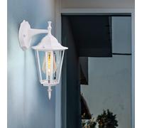Lampe Applique Murale de Jardin Mur la Maison Lanterne Aluminium Verre Blanc