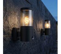 Lampe Applique Murale Hauswandleuchte E27 Mouvement Noir Fumée 2er Set [EEK: Non noté]