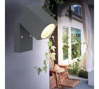 Applique murale d'extérieur lampe de jardin éclairage de façade en verre anthracite Applique murale UP avec spot mobile, brillant vers le bas, aluminium moulé sous pression, 1x GU10, LxH 6,6x16,5 cm