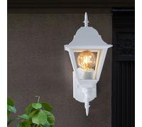 Lampe Applique Murale Lanterne Aluminium Blanc LED Verre Clair Haustürlampe