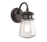 Lampe Applique Murale Lanterne Aluminium Verre Hauteur 28,8 CM IP45 1 Bronze Hof