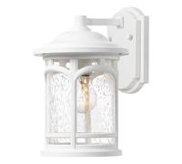 Lampe Applique Murale Lanterne Verre Hauteur 26,3 CM Blanc 1 à Feux IP44 Jardin