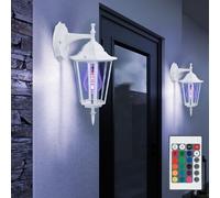 Lampe Applique Murale RGB LED Variateur de Couleur Télécommande Lanterne 2x