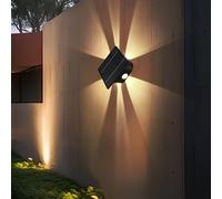 Lampe Solaire Applique Murale Extérieure Lumière de Jardin Noir Terrasse Up Bas