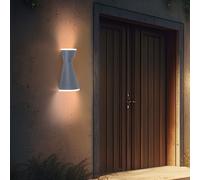 Applique murale applique maison applique extérieure lumière terrasse, haut & bas IP44, verre satiné, 3x LED 2,5W 180Lm 3000K, LxH 16x23,5 cm