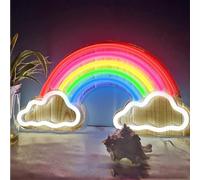 Lampe Arc en Ciel - Neon Led Mural Alimenté par Câble USB Veilleuse Enfant Lampe Ambiance, Enseigne Lumineuse Cadeau Personnalisé Enfant pour Decoration Chambre Enfant