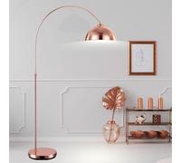 Lampe Arc Lampadaire Lampe de Chambre à Coucher Cuivre Réglable en Hauteur E27